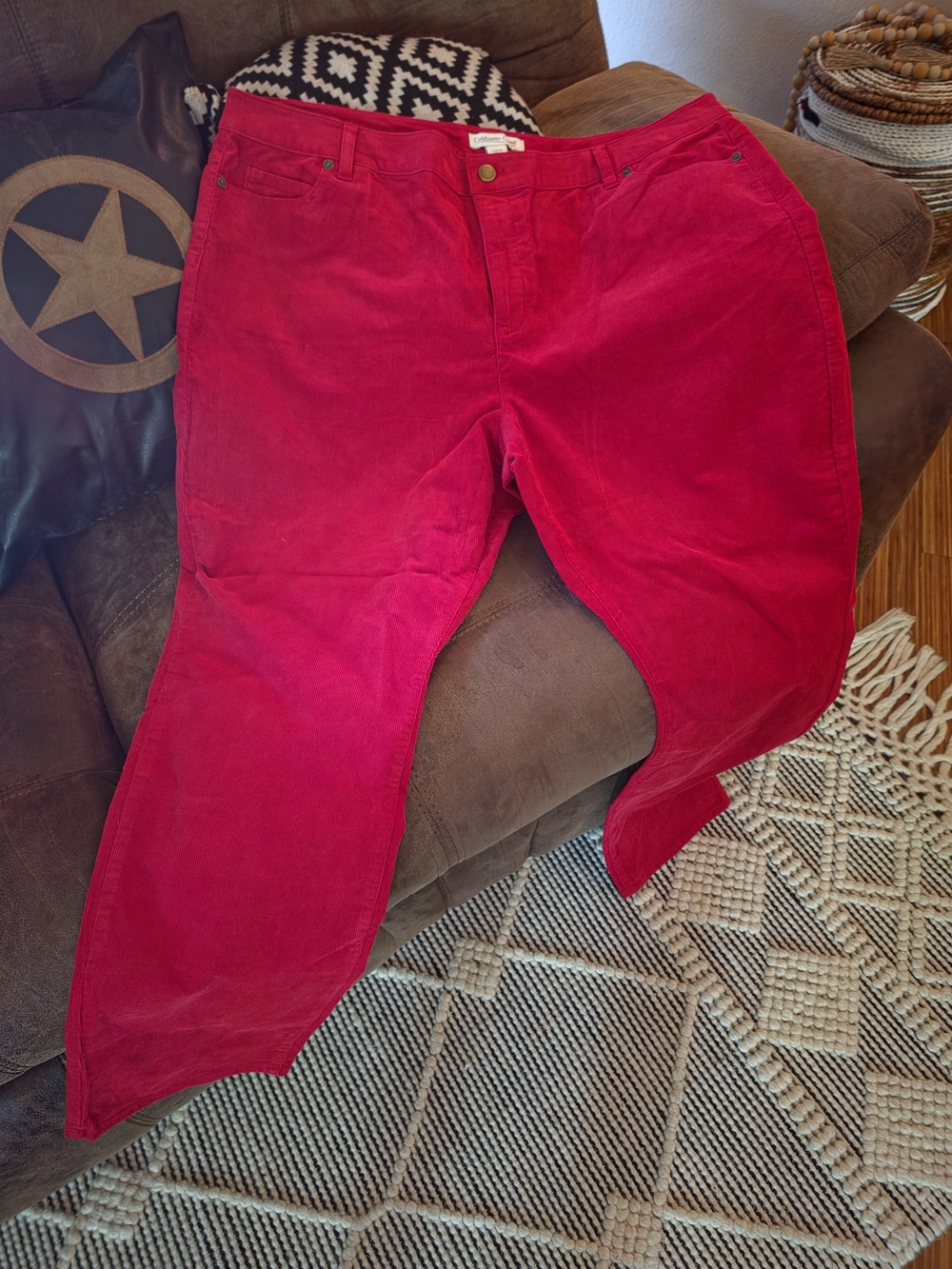 Coldwater Creek Straight Leg Jeans in Bright Red Women's Size 18P